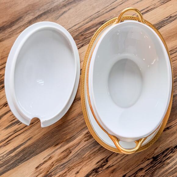 Vintage Noritake Washington Pattern-Covered Sauce Bowl w? Attached Platter-8.75” - Picture 3 of 9